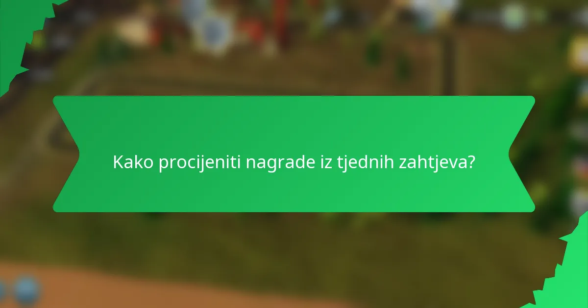 Kako procijeniti nagrade iz tjednih zahtjeva?