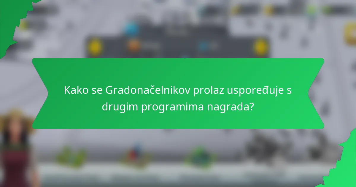 Kako se Gradonačelnikov prolaz uspoređuje s drugim programima nagrada?