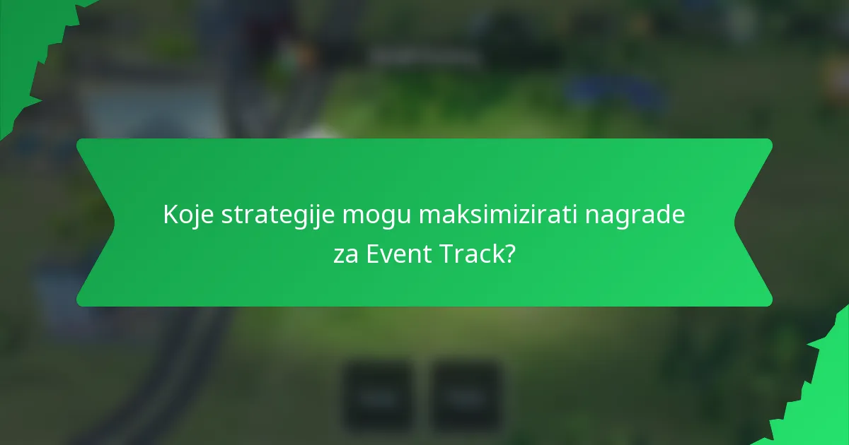 Koje strategije mogu maksimizirati nagrade za Event Track?