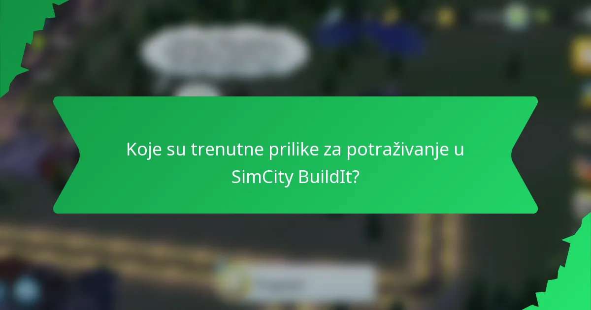 Koje su trenutne prilike za potraživanje u SimCity BuildIt?