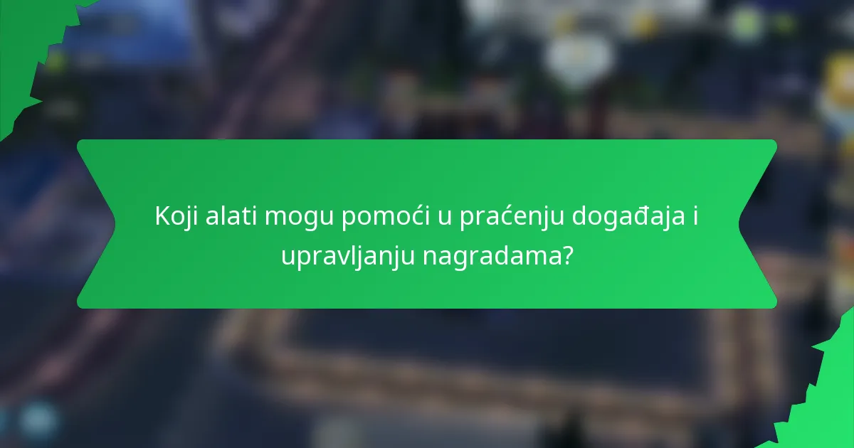Koji alati mogu pomoći u praćenju događaja i upravljanju nagradama?
